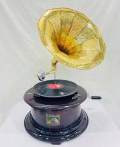 Vintage Floral Carved Replica Gramophone Record Player