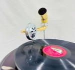 Vintage Floral Carved Replica Gramophone Record Player