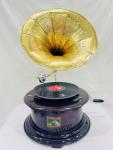 Vintage Floral Carved Replica Gramophone Record Player