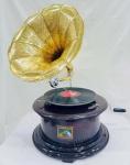 Vintage Floral Carved Replica Gramophone Record Player