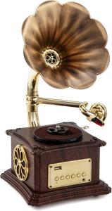 Retro Wooden Record Player with Bluetooth and USB