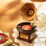 Retro Wooden Record Player with Bluetooth and USB