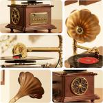 Retro Wooden Record Player with Bluetooth and USB