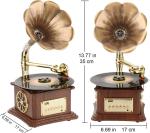 Retro Wooden Record Player with Bluetooth and USB