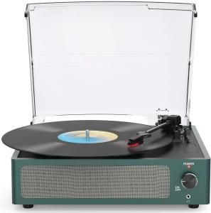Vintage Wireless Vinyl Record Player with Speakers