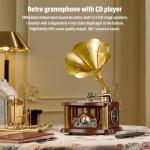 Vintage Bluetooth Gramophone CD Player with Remote