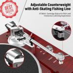 Red Bluetooth USB Vinyl Record Player with Wood Base