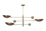 Nauticaz Mid Century Modern Brass Chandelier