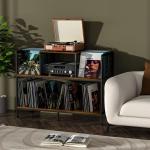 Vintage Record Player Table with Adjustable Dividers