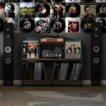 Vintage Record Player Table with Adjustable Dividers