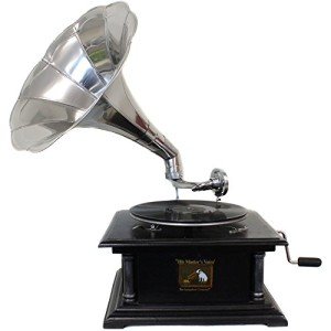 Antique RCA Victor Gramophone with Silver Horn