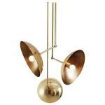 Vintage Nauticaz 3-Light Brass Gramophone Pendant