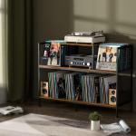 Vintage Record Player Table with Adjustable Dividers