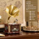 Vintage Gramophone-Style CD Player with Bluetooth