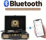 Vintage Portable Bluetooth Turntable with 3 Speeds