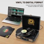 Vintage Portable Bluetooth Turntable with 3 Speeds