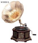 Hexagon Brass Embossed Replica Gramophone Player