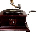 Vintage Square Gramophone Player with Brass Horn
