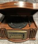Memorex Vintage Mahogany Record Player and Radio