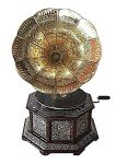 Hexagon Brass Embossed Replica Gramophone Player