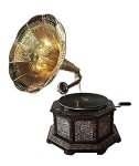 Hexagon Brass Embossed Replica Gramophone Player