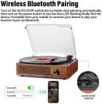 Vintage Belt-Driven Bluetooth Turntable with Speakers