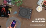 Vintage Belt-Driven Bluetooth Turntable with Speakers