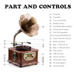 Wooden Bluetooth Gramophone Turntable Stereo System