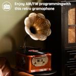 Wooden Bluetooth Gramophone Turntable Stereo System