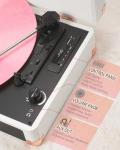 Vintage Bluetooth Vinyl Record Player Suitcase Rose Gold