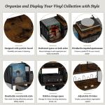 Vintage Record Player Table with Adjustable Dividers