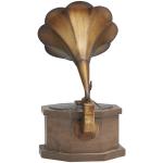 Antique-Style Metal Gramophone with Wooden Base