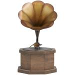 Antique-Style Metal Gramophone with Wooden Base