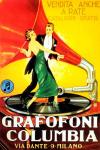 Italy Gramophone Columbia Dancing Couple Vintage Poster
