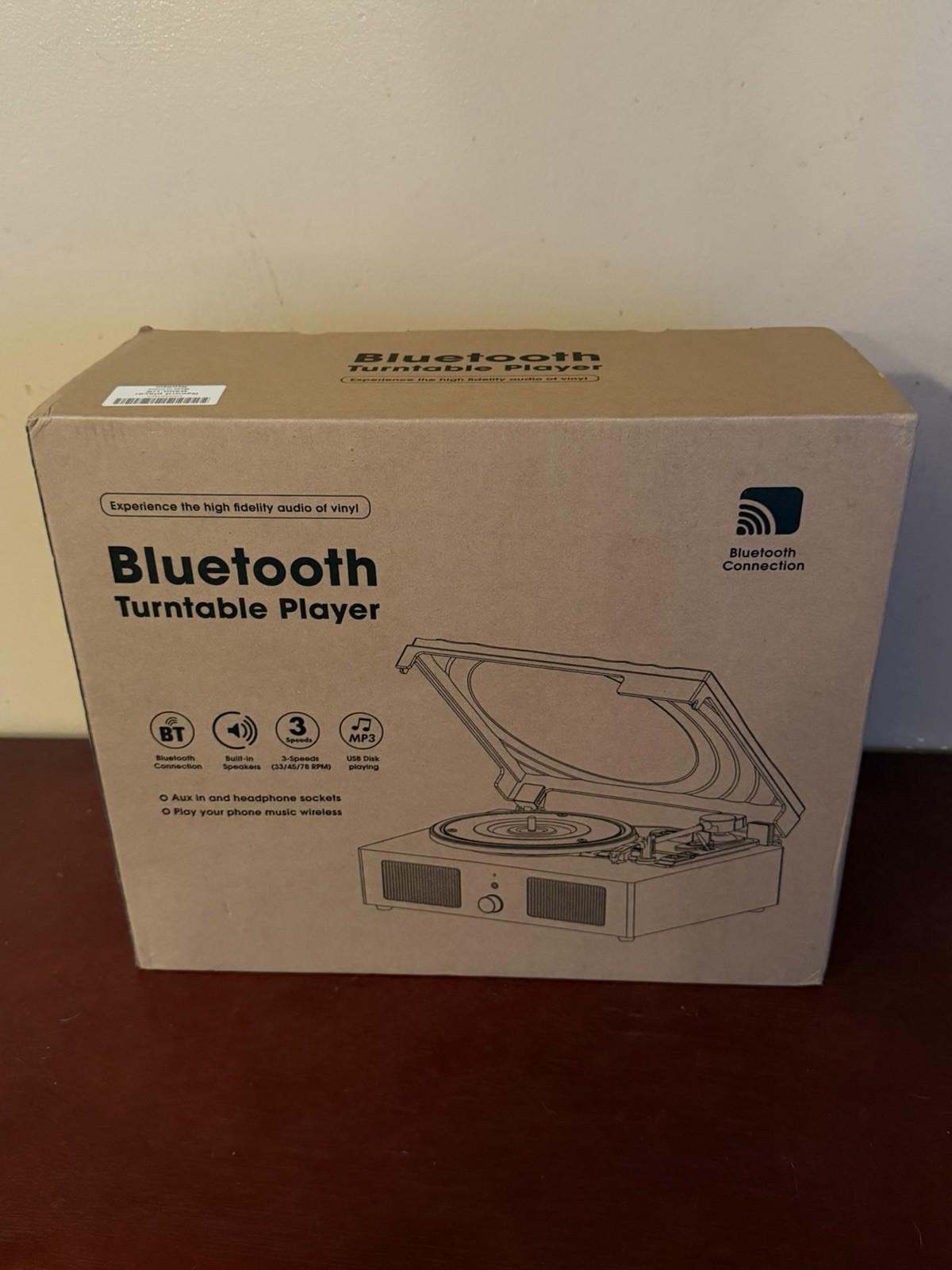 Vintage Bluetooth Turntable with Portable Speaker