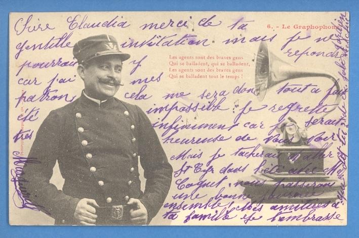 Vintage Soldier and Phonograph Replica Gramophone 382