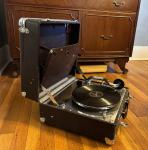 Paillard Swiss Portable Chrome Gramophone Player