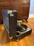 Paillard Swiss Portable Chrome Gramophone Player