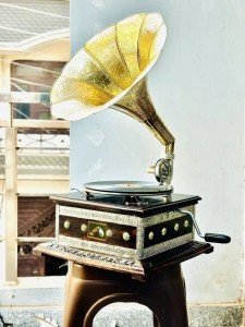 Handmade HMV Gramophone Record Player Replica