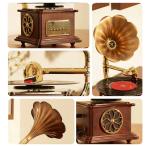 Vintage Mini Wooden Bluetooth Record Player with FM Radio