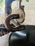 Vintage Wind-Up Gramophone with Gold Horn Soundbox