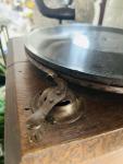 Vintage Wind-Up Gramophone with Gold Horn Soundbox