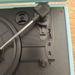 Blue Vintage Suitcase Turntable Portable Record Player