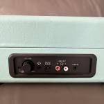 Blue Vintage Suitcase Turntable Portable Record Player