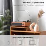 Vintage-Style Wireless Vinyl Record Player with Speakers