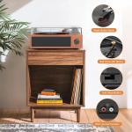 Vintage-Style Wireless Vinyl Record Player with Speakers