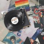 Vintage Wireless Turntable with Speakers for Vinyl