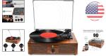 Vintage 3-Speed Bluetooth Gramophone with Speakers