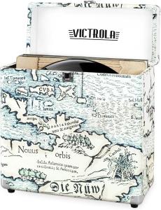Victrola Retro Map Vinyl Record Carrying Case