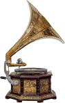 HMV Antique Wind-Up Gramophone with Brass Horn